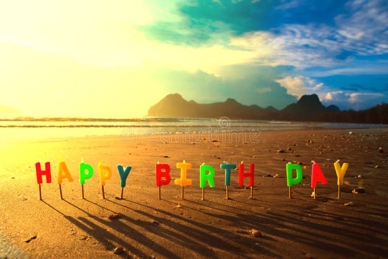 Happy Birthday Beach Background Stock Images Download