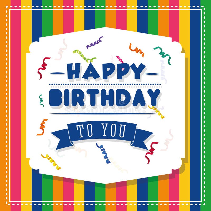 Happy Birthday Colorful Card Stock Vector - Illustration of gift ...