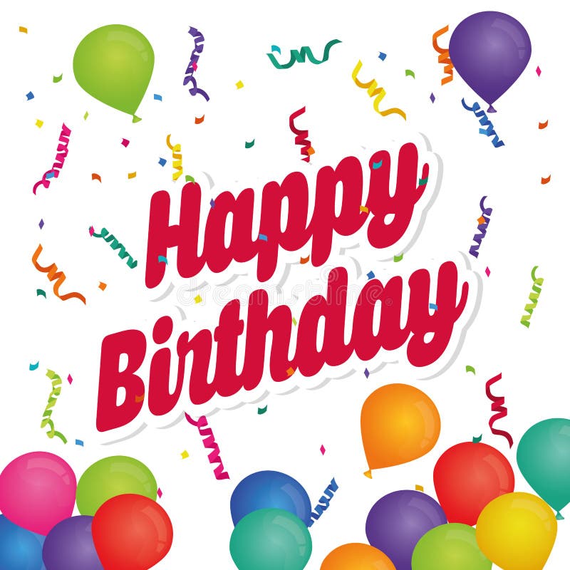 Happy Birthday Colorful Card Stock Vector - Illustration of invitation