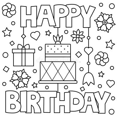 Birthday Coloring Page Stock Illustrations – 6,025 Birthday Coloring ...