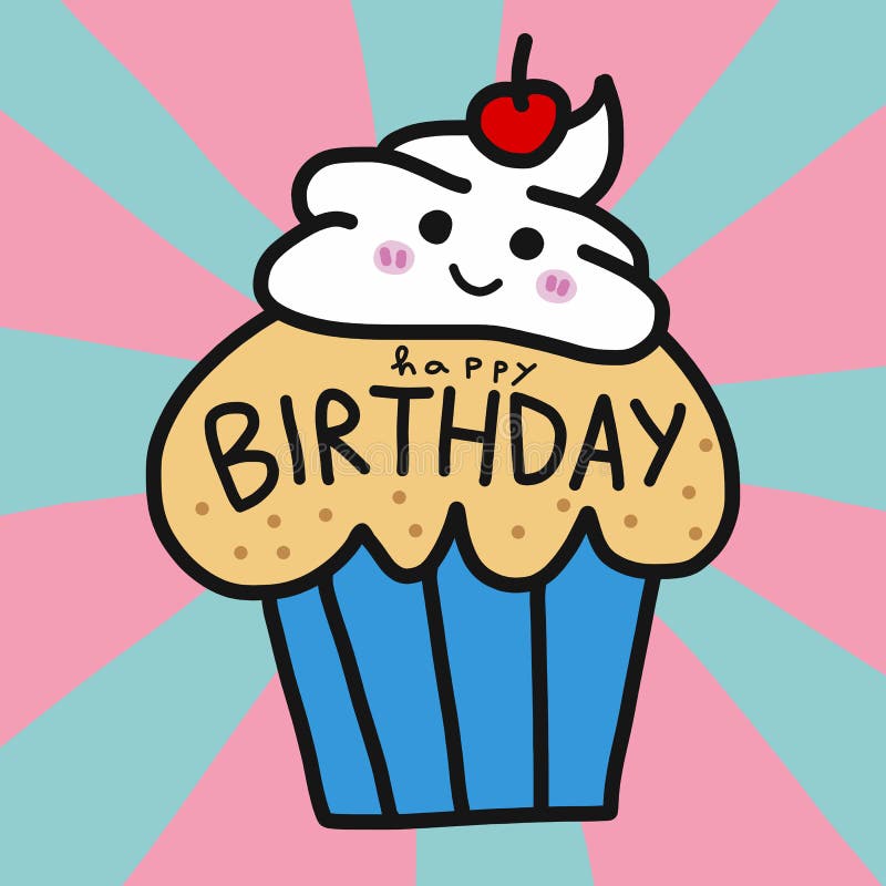 Birthday Cup Cake Stock Illustrations 13 013 Birthday Cup Cake Stock Illustrations Vectors Clipart Dreamstime