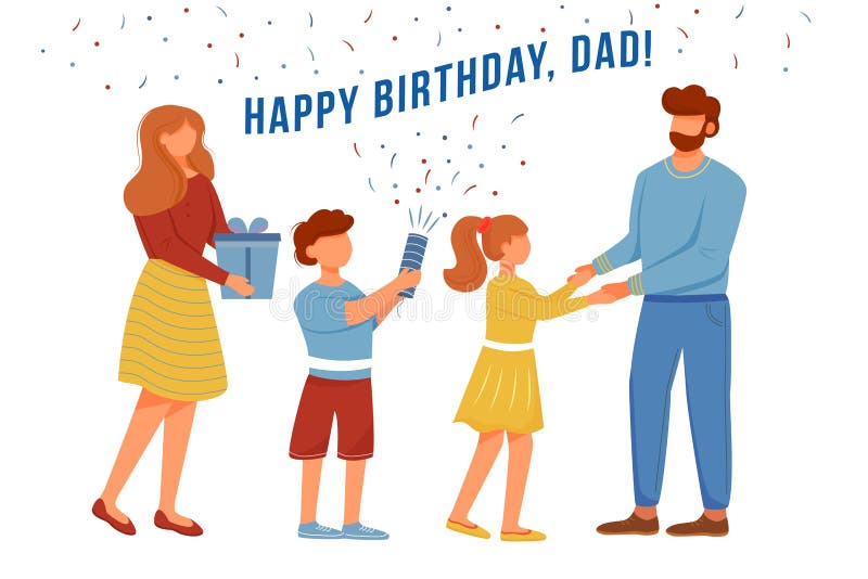 Happy Birthday Dad Greeting Card Flat Vector Template Stock Vector - Illustration of design, greeting: 176997340 Happy Birthday Dad Greeting Card Flat Vector Template Stock Vector - Illustration of design, greeting: 176997340