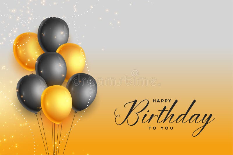 Happy Birthday Gold and Black Celebration Background Design Stock Vector -  Illustration of design, gold: 165391032