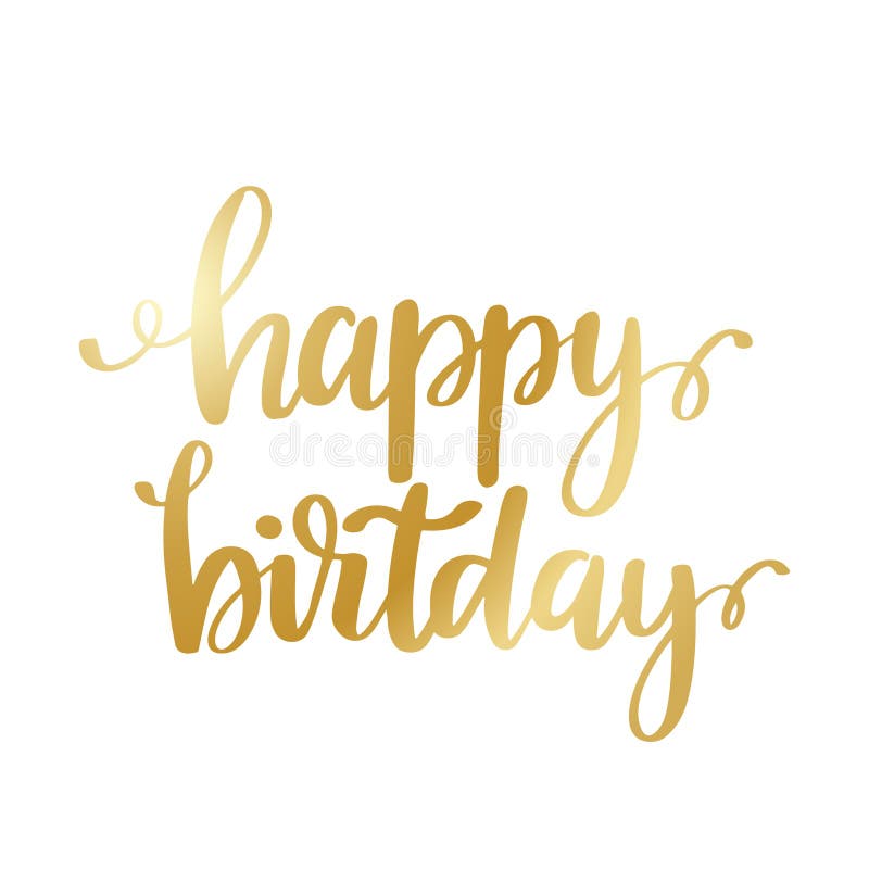 Gold Lettering Design For Card Happy Birthday Stock Vector ...
