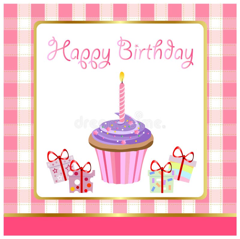 Happy birthday, greeting card royalty free illustration
