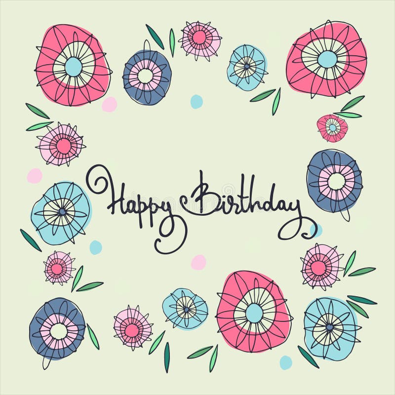 290 Happy Birthday Greeting Card Hand Lettering Stock Photos - Free ...