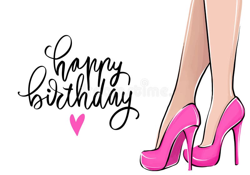 Happy Birthday - Red High Heel Shoe - HP100 - givewrite.com