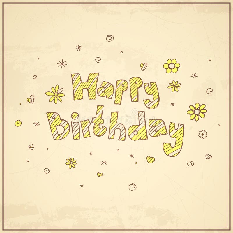 Happy Birthday Greeting Card Stock Illustration - Illustration of card ...