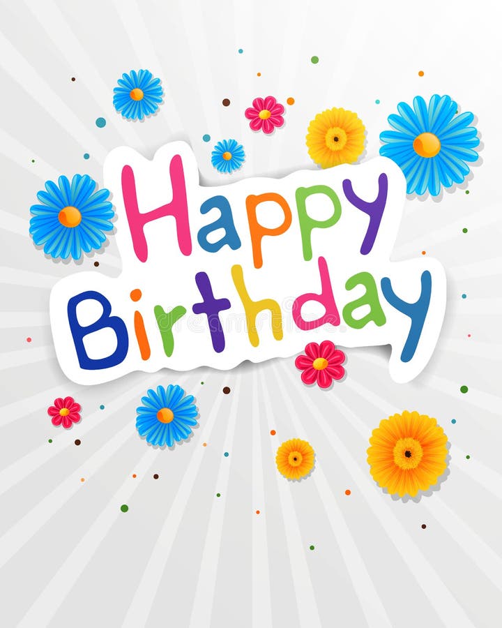 Happy Birthday Greeting Card Stock Illustration - Illustration of ...