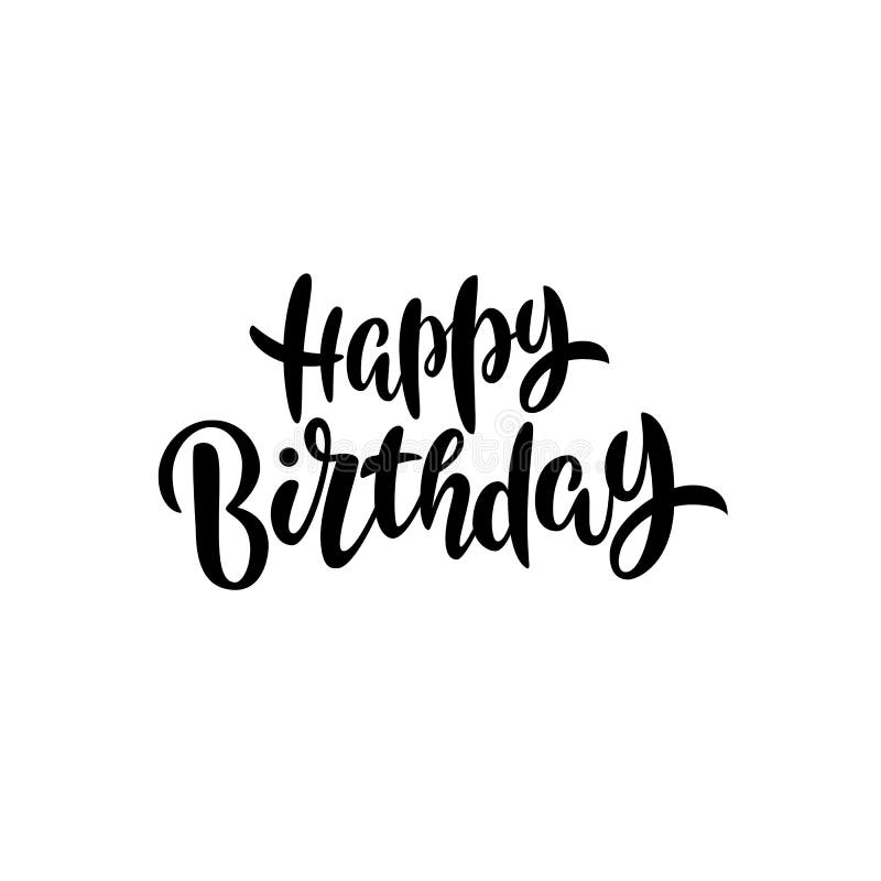 Happy Birthday Greeting Card with Lettering Design Stock Vector ...