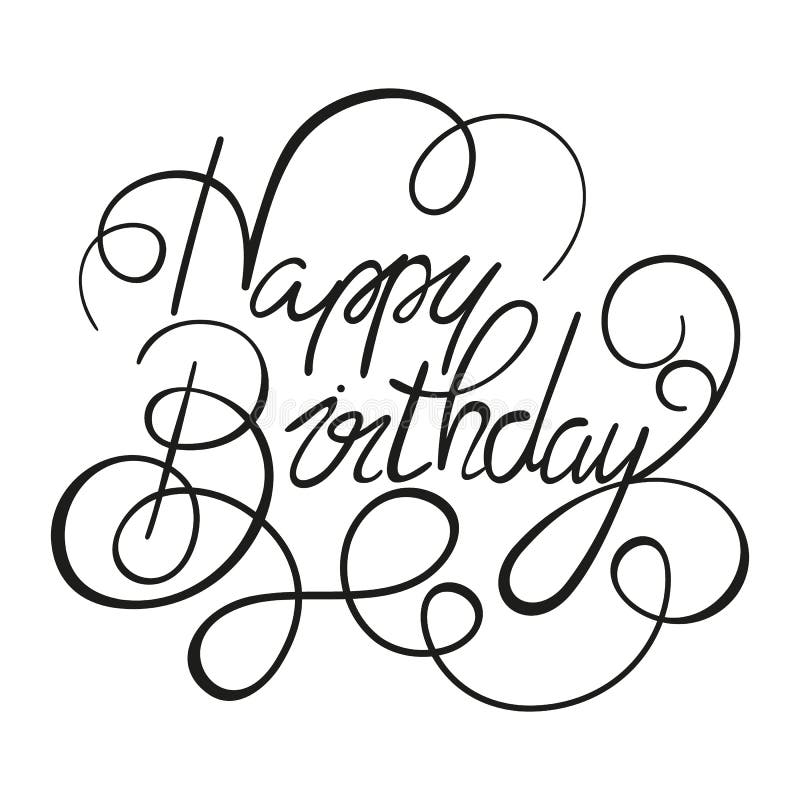 HAPPY BIRTHDAY Hand Lettering, Handmade Calligraphy on a White ...