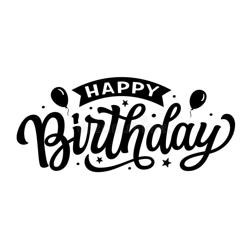 Happy Birthday in Portugal. Hand Lettering Stock Vector - Illustration ...