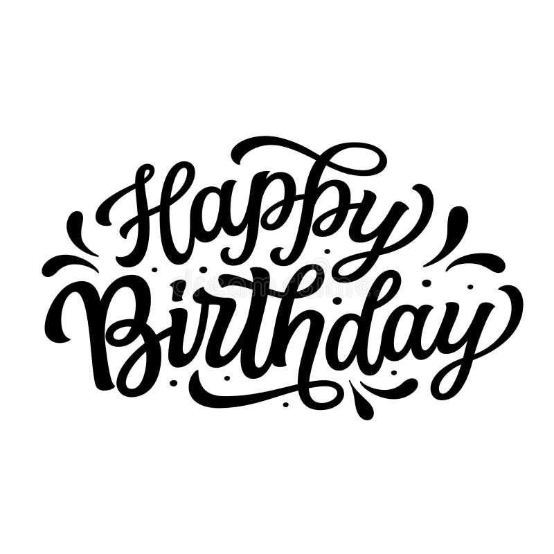 Happy Birthday in Portugal. Hand Lettering Stock Vector - Illustration ...