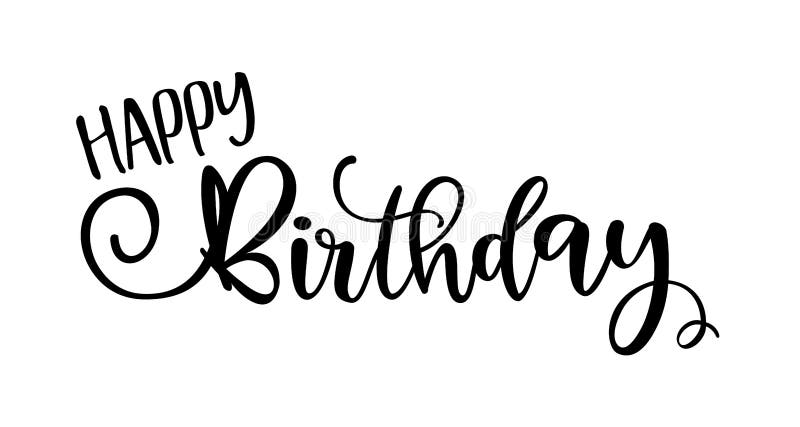 HAPPY BIRTHDAY. Handwritten Modern Brush Lettering Typography ...