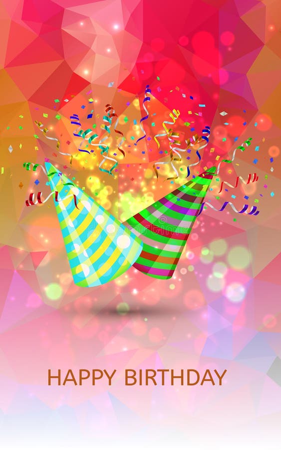 Download Happy Birthday Hats And Confetti Surprise Stock Vector ...