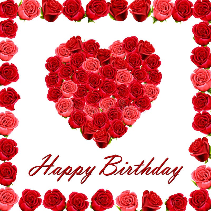 Happy Birthday Heart Roses Stock Photos Download 4 089 Royalty