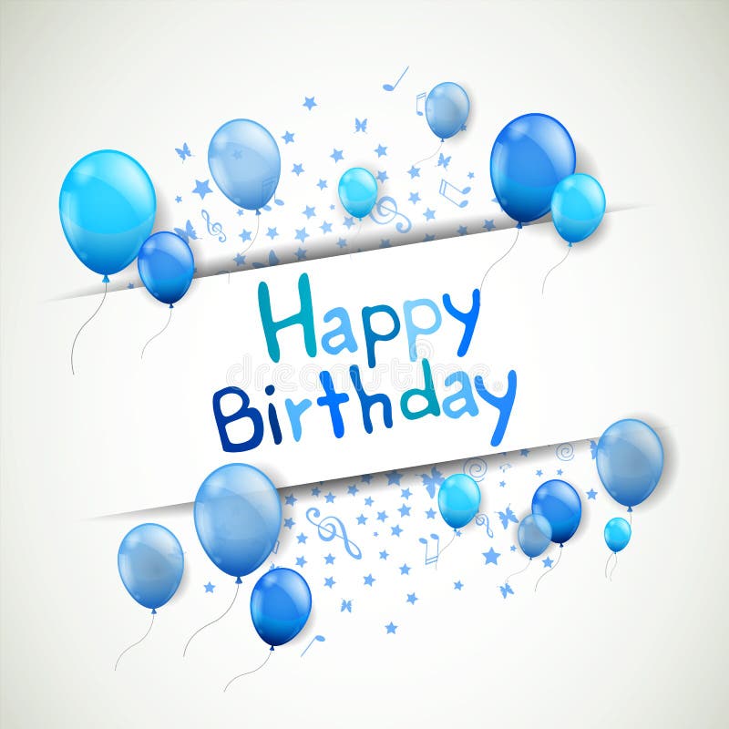 Happy Birthday Greeting Card Stock Illustration - Illustration of card ...