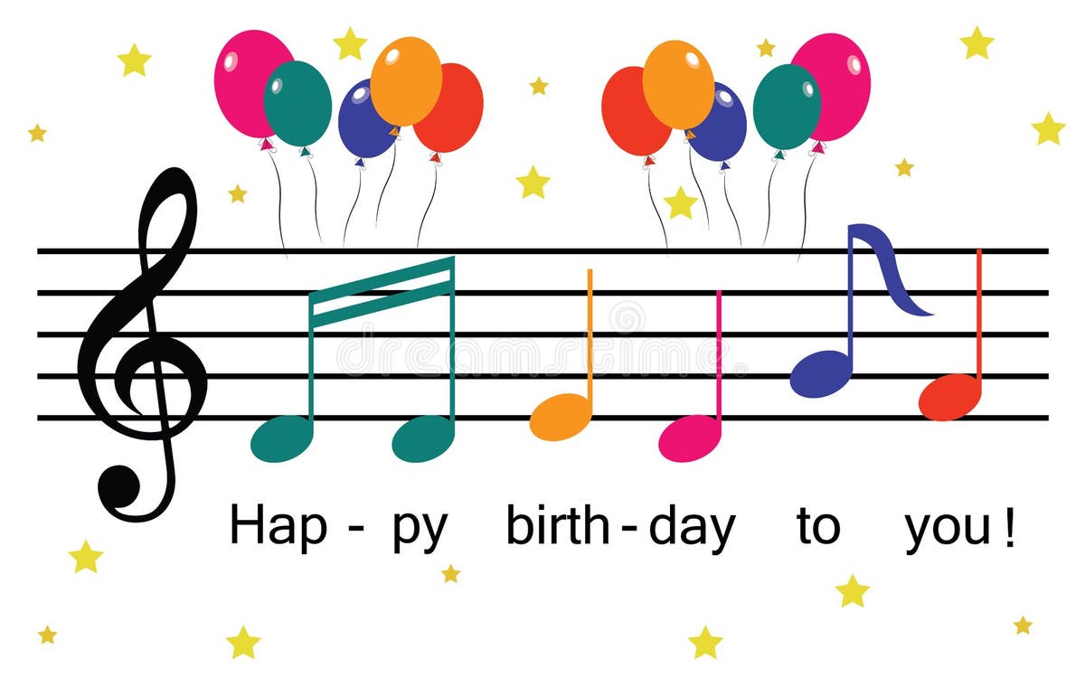 Happy Birthday Music Notes Stock Illustrations – 428 Happy Birthday