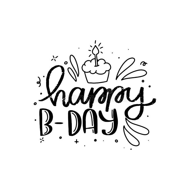 Happy Birthday Lettering Card Design. Happy Birthday Modern Brush ...