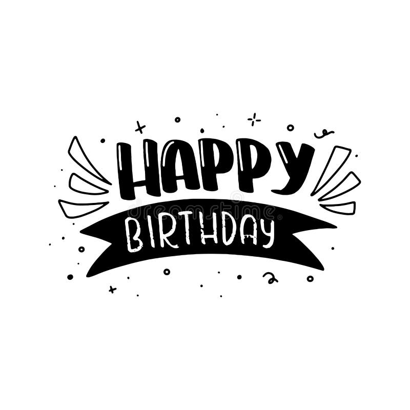 Happy Birthday Lettering Card Design. Happy Birthday Modern Brush ...