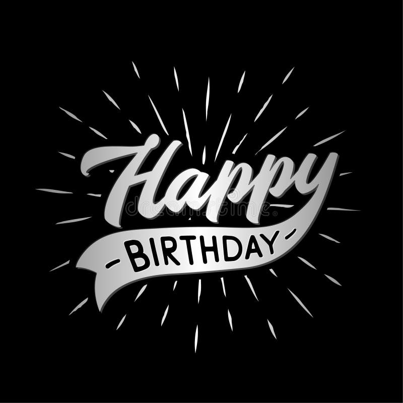 Happy Birthday Lettering Design. Vector and Illustration. Stock Vector ...