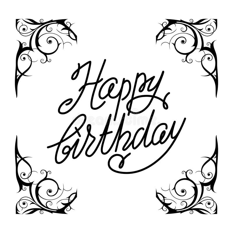 Happy birthday lettering. stock vector. Illustration of cheerful - 92949845