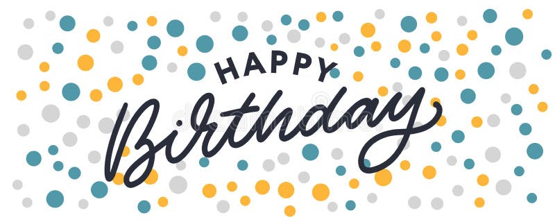 Happy Birthday Lettering Text Banner, Black Color. Vector Illustration ...