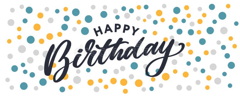 Happy Birthday Lettering Text Banner, Black Color. Vector Illustration ...