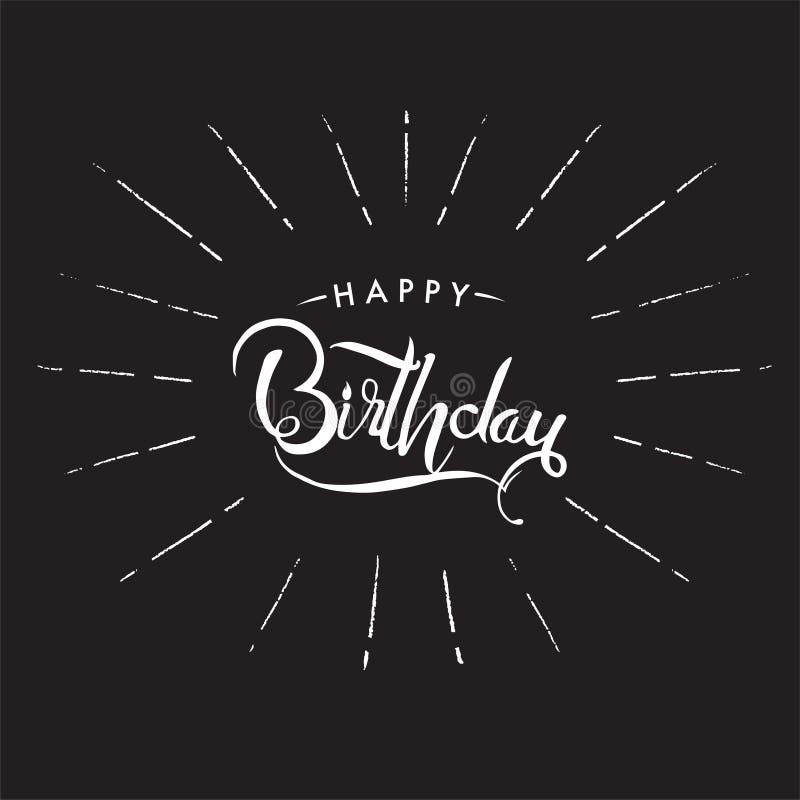 Happy Birthday Lettering Text Banner, Black Color. Vector Illustration ...