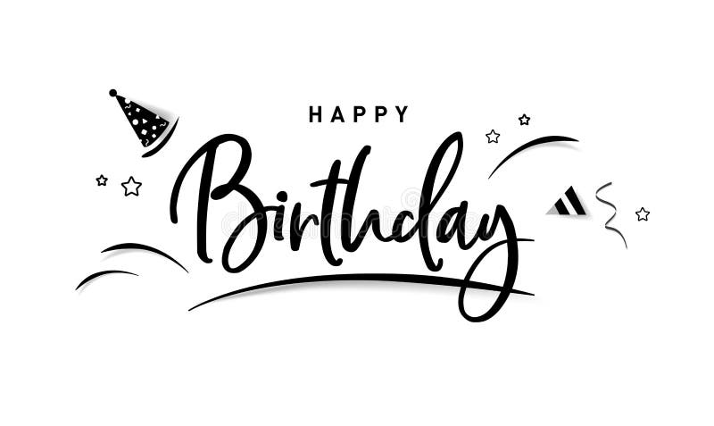 Happy Birthday Lettering Text Banner Stock Vector - Illustration of ...