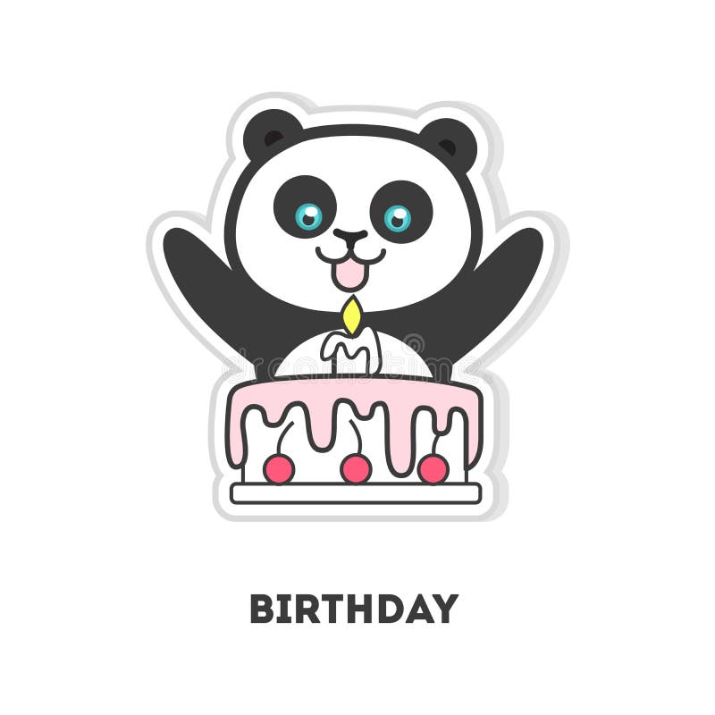 Download Happy birthday panda. stock vector. Illustration of ...