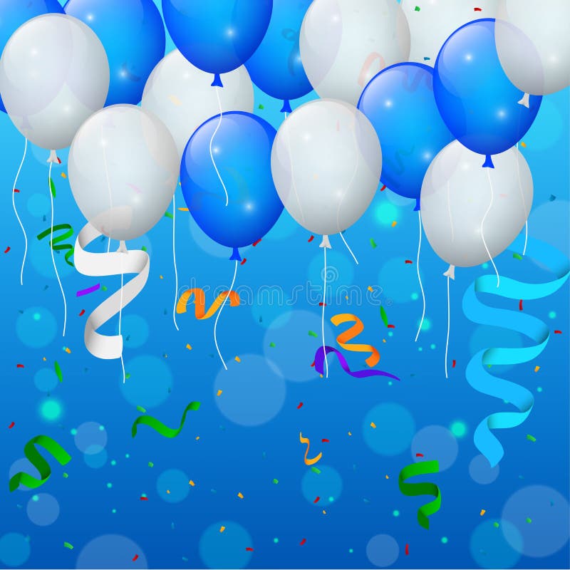 Happy Birthday Party with Balloons and Ribbons Background Stock Vector -  Illustration of background, hanging: 60000513