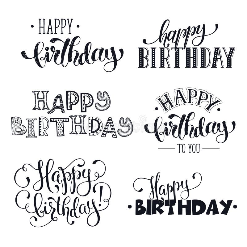 Happy birthday phrases stock vector. Illustration of card - 85545789