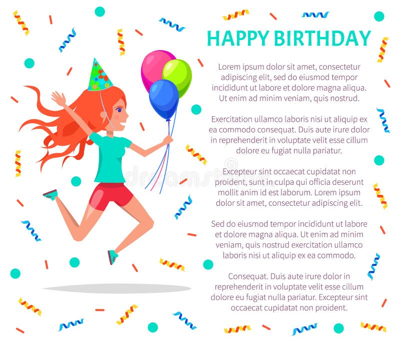 Happy Birthday Poster Teenage Girl In Festive Hat Stock Vector Illustration Of Hipster Celebration Happy Birthday Poster Teenage Girl In Festive Hat Stock Vector Illustration Of Hipster Celebration