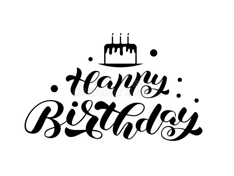 Happy Birthday Rush Lettering. Vector Stock Illustration for Card Stock ...