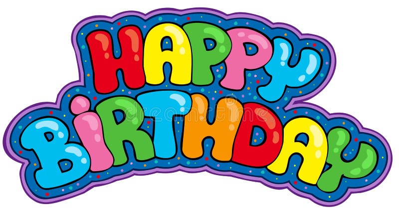 Vettoriale Stock Happy Birthday vector text in freehand style. Handmade  lettering with brush