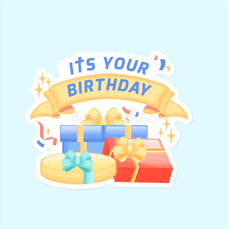 Happy Birthday Sticker Label Vector Ilustration Stock Illustration