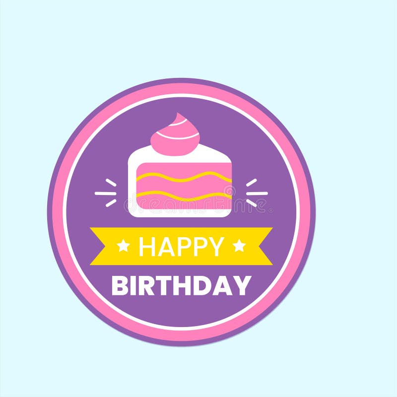 Happy Birthday Sticker Label Vector Ilustration Stock Illustration