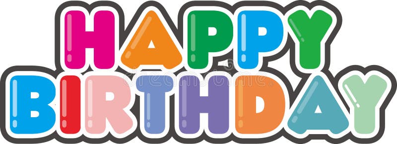 Happy Birthday Symbol Full Color Stock Illustration - Illustration of ...