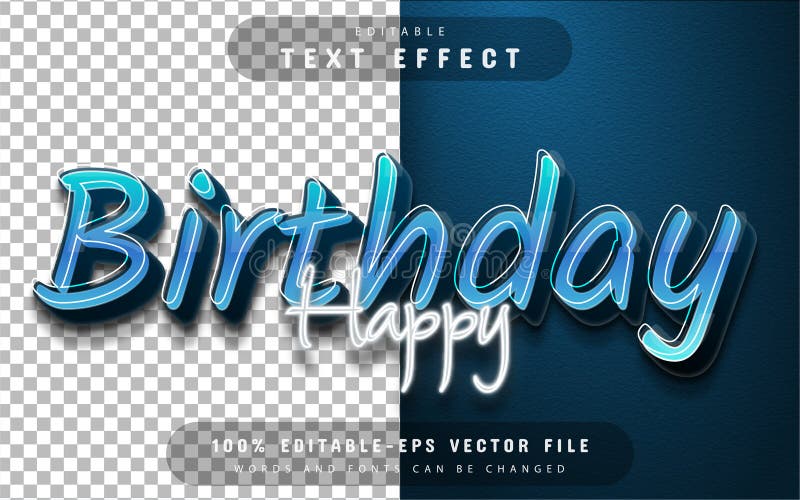 Birthday 3d text effect stock vector. Illustration of screenshot ...