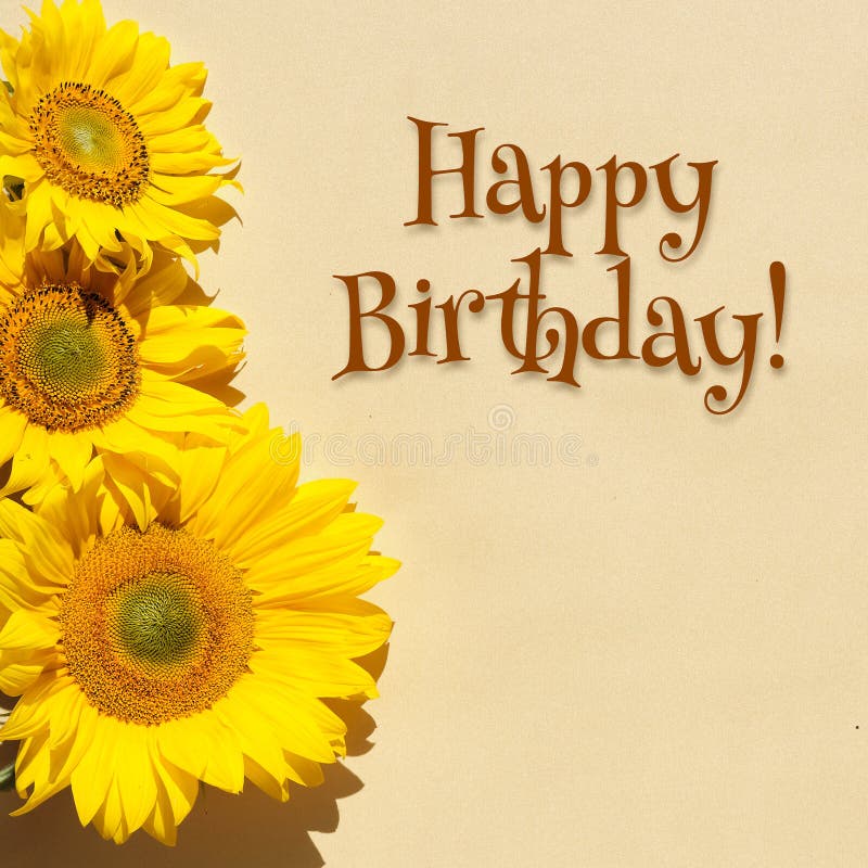 Sinh nhật, Chữ viết vàng trên nền hoa hướng dương (Birthday, Text with Sunflowers): Hãy để hình ảnh này đưa bạn đến với một không gian sinh nhật đầy ấm áp và lãng mạn. Cùng chia sẻ niềm vui đến với những người bạn yêu thương bằng những lời chúc tốt đẹp và những bông hoa hướng dương mang đến. Hãy để cho những ước mơ thành hiện thực và để niềm vui vô tận hiện hữu trong cuộc sống của bạn.