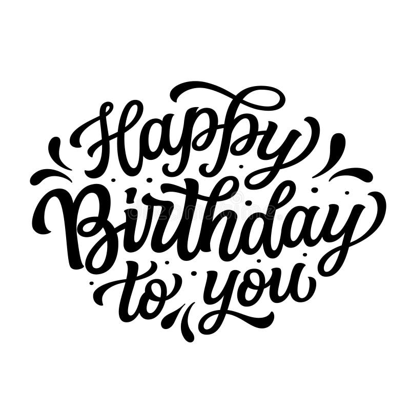 Happy Birthday in Portugal. Hand Lettering Stock Vector - Illustration ...