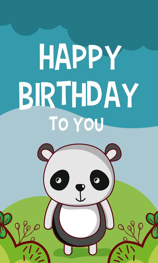 Happy Birthday To You Panda Cartoon Stock Vector - Illustration of ...