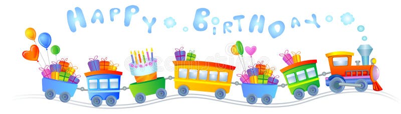 Download Happy birthday train stock vector. Image of smoke, cartoon - 7028399
