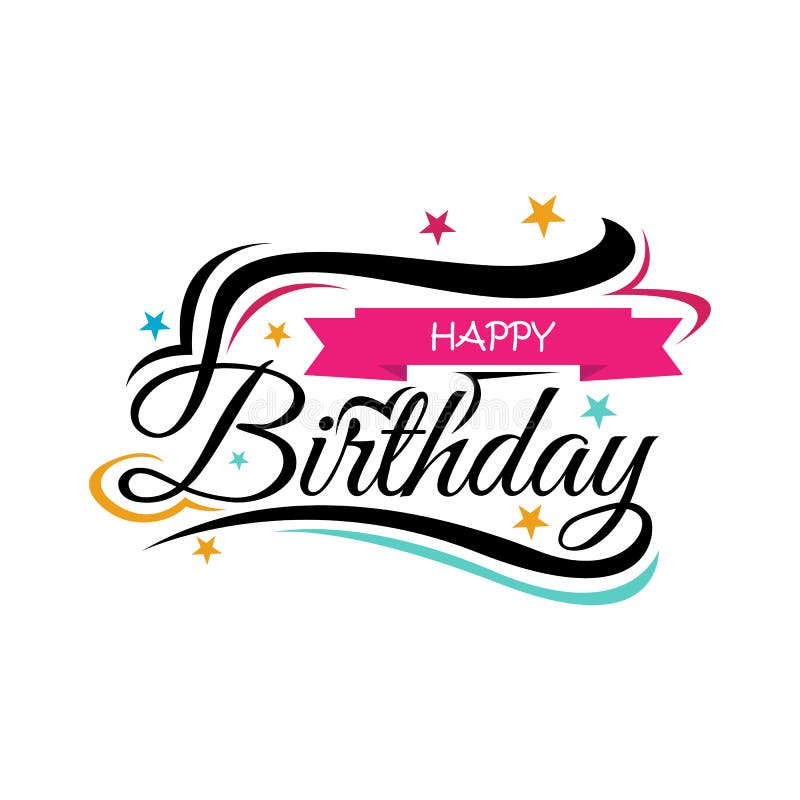 Happy Birthday Typography Design Stock Vector - Illustration of ...