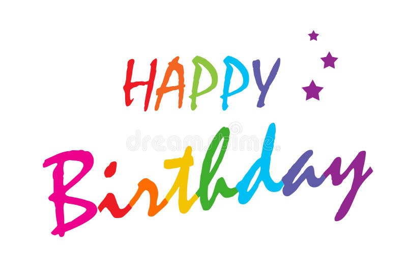 Download Happy Birthday Vector Illustration Rainbow Font Colors ...