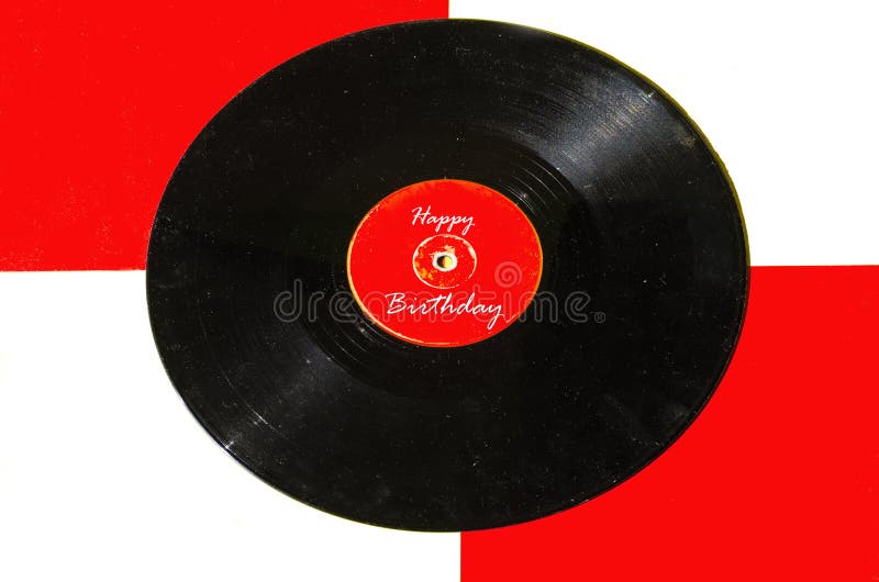 Happy Birthday Vinyl And Colored Background Stock Photo Image 61530345