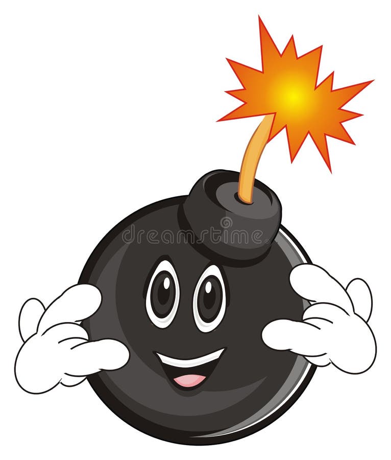 Happy bomb and cool gesture vector illustration