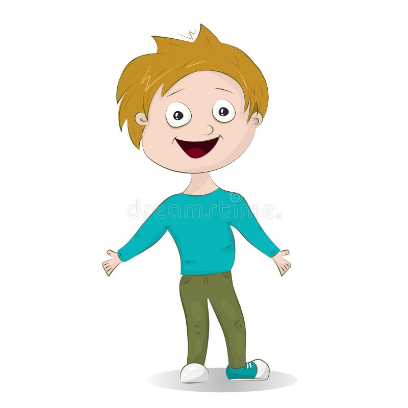 Happy boy cartoon stock illustration