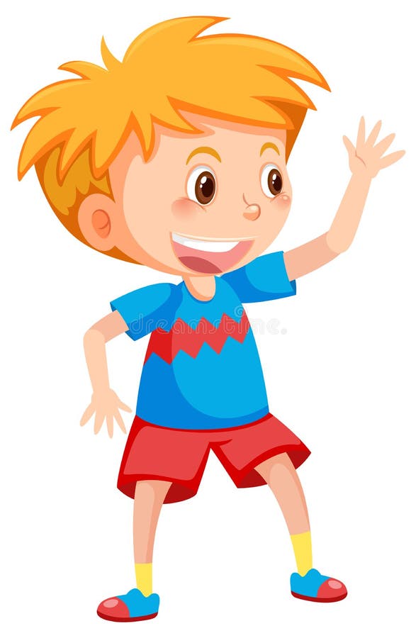 Happy boy cartoon character vector illustration